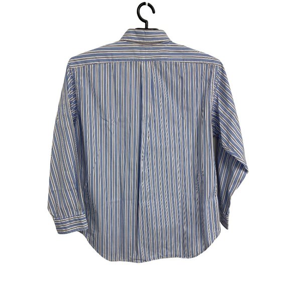 Ralph Lauren Men's Classic Fit Blue Striped Button Up Dress Shirt Size 16 -1/2 ( - Picture 6 of 7